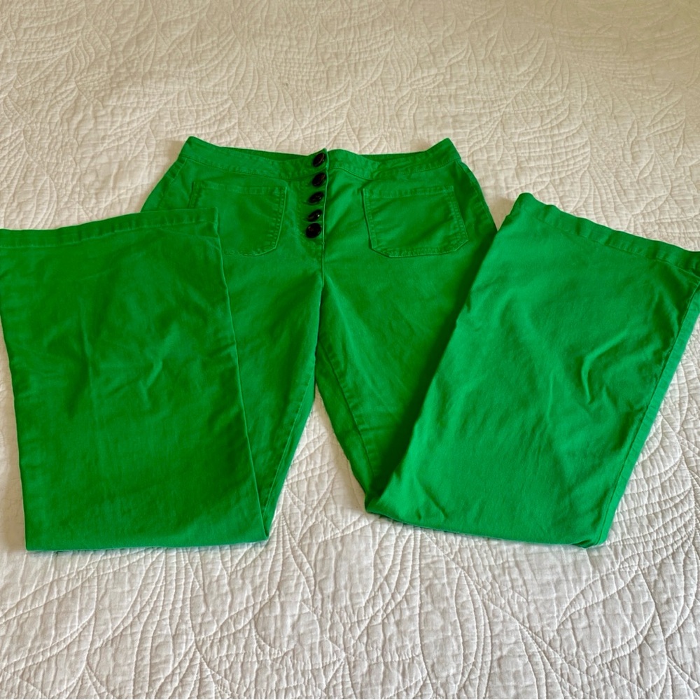 Paloma Wool Margherita wide leg high waist Green  pants 8 - Picture 9 of 14